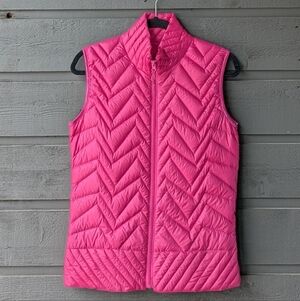 Electric Yoga Ultra Light Vest Down Filled Size Small Hot Pink Quilted Travel